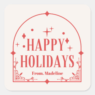 modern tarot holiday party christmas square sticker