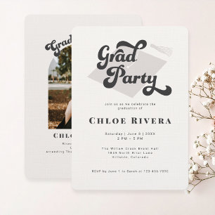 Modern Tassel Grad Party Invitation with Photo 