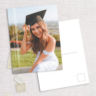 Modern Tassel Photo Graduation Announcement Postcard