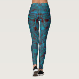 Modern Tatan Plaid Blue & Brown Leggings