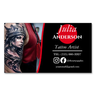 Modern tattoo Artist  Business Magnetic Business Card