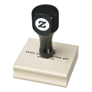 Modern Tattoo Artist Minimal Typography Monogram Rubber Stamp