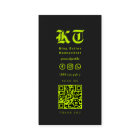 Modern Tattoo Artist Monogram Black Neon Yellow