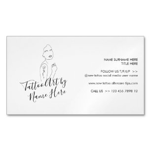 Modern Tattoo script typography Magnetic Business Card
