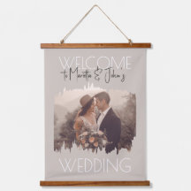 Modern Taupe Add Your Photo Wedding Welcome Sign