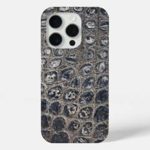  Modern Taupe Croc Leather Texture iPhone 15 Pro Case