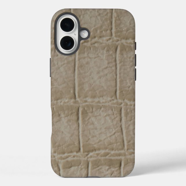  Modern Taupe Croc Leather Texture Case-Mate iPhone Case (Back)