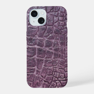  Modern Taupe Croc Leather Texture iPhone 15 Case