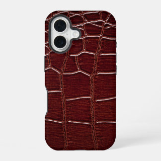  Modern Taupe Croc Leather Texture iPhone 16 Case