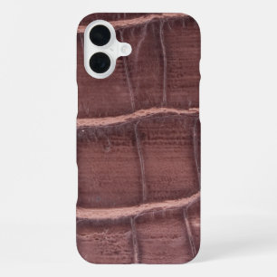 Modern Taupe Croc Leather Texture iPhone 16 Plus Case