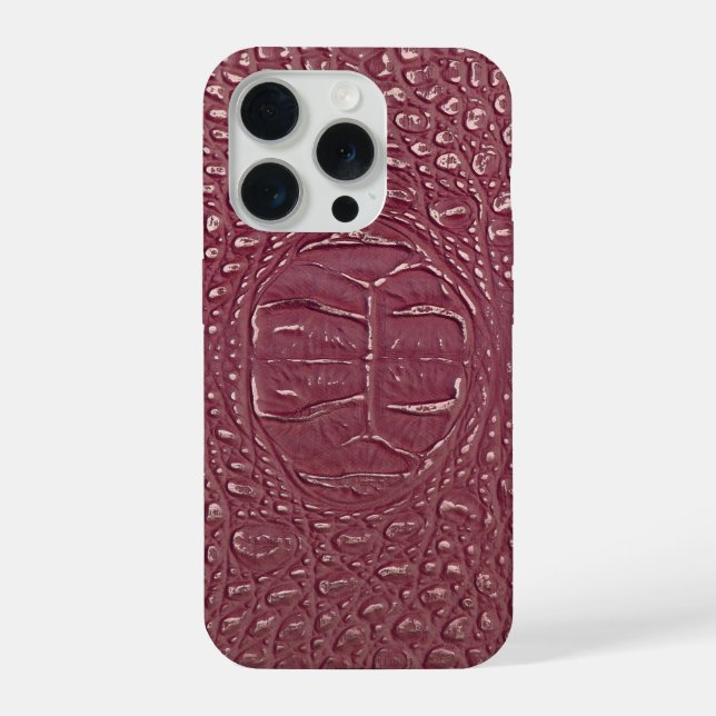  Modern Taupe Croc Leather Texture iPhone Case (Back)