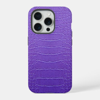  Modern Taupe Croc Leather Texture iPhone 15 Pro Case