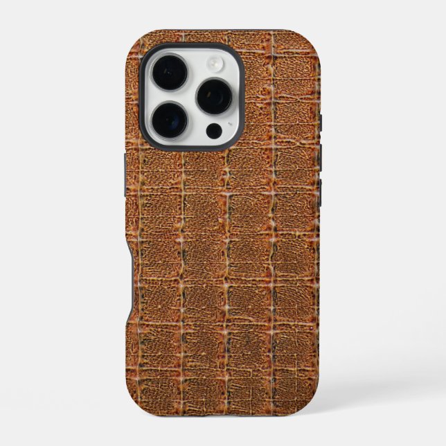  Modern Taupe Croc Leather Texture iPhone Case (Back)