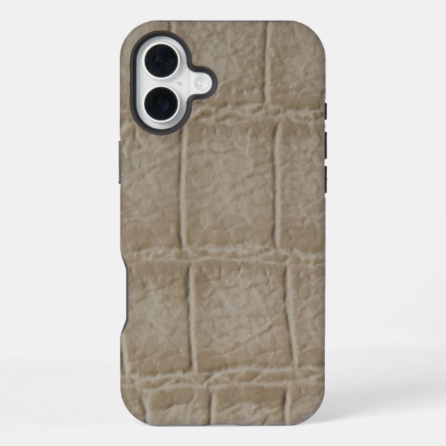  Modern Taupe Croc Leather Texture iPhone Case (Back)