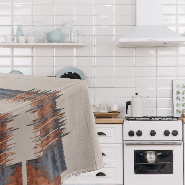 Modern Taupe Denim and Rust  Tablecloth (Creator Uploaded)