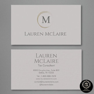 Modern Taupe Grey Logo Business Branding Card