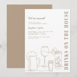 Modern Taupe Natural Housewarming Party Invitation