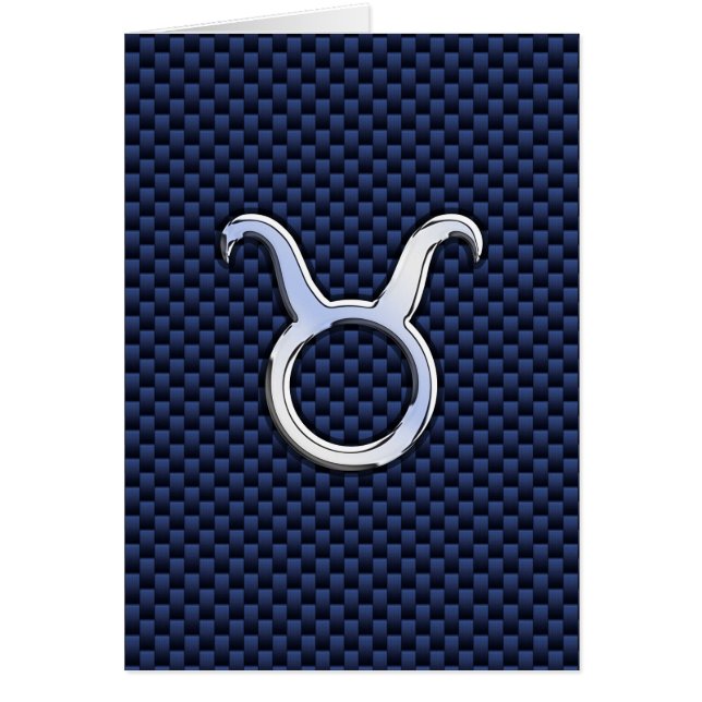 Modern Taurus Zodiac Sign Blue Carbon Fibre Print (Front)