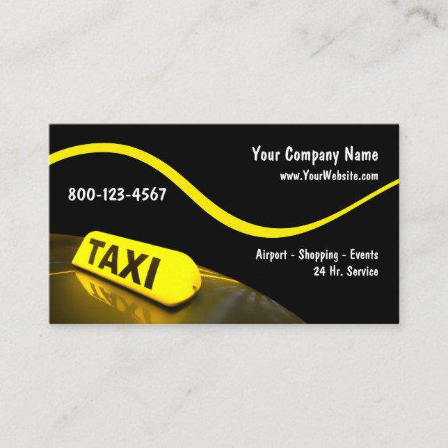 Modern Taxi Business Cards (Front)