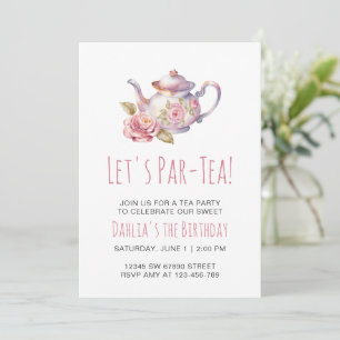Modern Tea Party Birthday  Princess Tea Party 15th Invitation