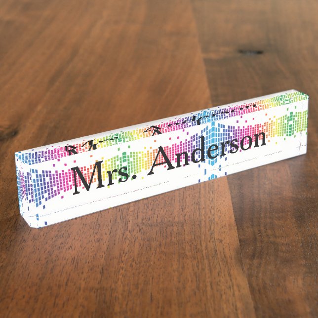 Modern Teacher Nameplate for desk (Side)
