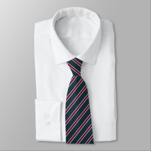 Modern Teal and Magenta Diagonal Stripe  Tie