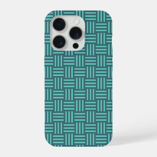 Modern Teal Basketweave Pattern Case Cover