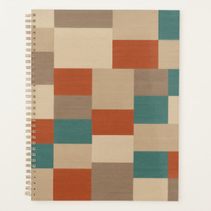 Modern Teal & Beige Geometric Blocks Planner
