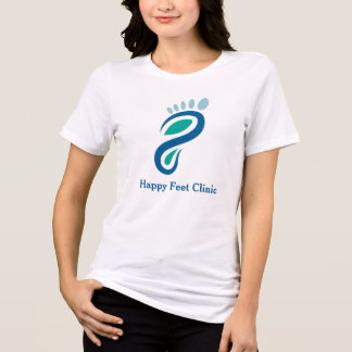 Modern Teal Blue Podiatry Foot Care Logo Business Tri-Blend Shirt