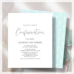 Modern Teal Confirmation Budget Invitation