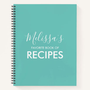 Modern Teal Favourite Family Recipe Book