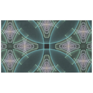 Modern Teal Geometric Fractal Art Graphic Tablecloth