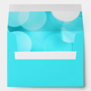 Modern Teal Glitter Lights Return Address Envelope