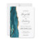 Modern Teal Gold Agate Wedding Invitation