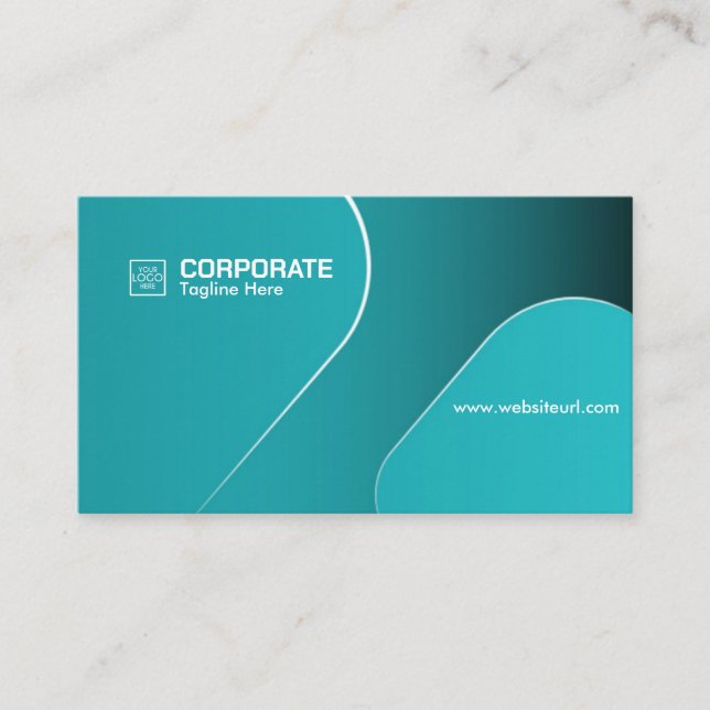 Modern Teal Gradient Corporate Template Business Card (Front)
