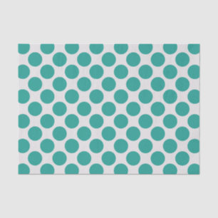 Modern Teal Green and White Large Polka Dots Tissue Paper