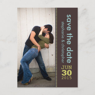 Modern Teal   Green Save the Date Photo Postcard