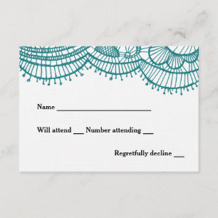 Modern Teal Lace rsvp