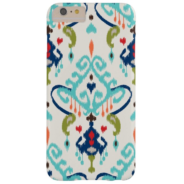 Modern teal navy red ikat tribal pattern Case-Mate iPhone case (Back)