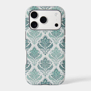 Modern Teal Nordic Damask