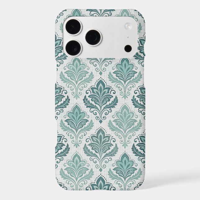 Modern Teal Nordic Damask (Back)