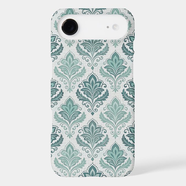Modern Teal Nordic Damask (Back)