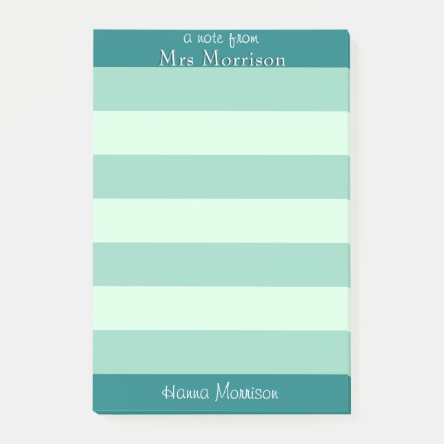 Modern Teal Office School Teacher Mom Student  Post-it Notes (Front)