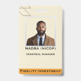 Modern Teal & Peach Abstract Professional Employee Badge