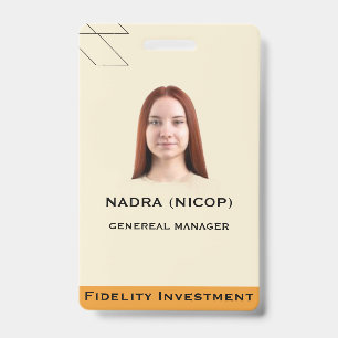 Modern Teal & Peach Abstract Professional Employee Badge