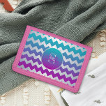 Modern Teal Purple Pink Ombre Zigzag Lines & Name Trifold Wallet<br><div class="desc">Trendy modern personalized trifold wallet design featuring silver zigzag lines on teal/purple/gradient background. The text is fully customizable.</div>