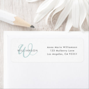 Modern Teal Script Monogram