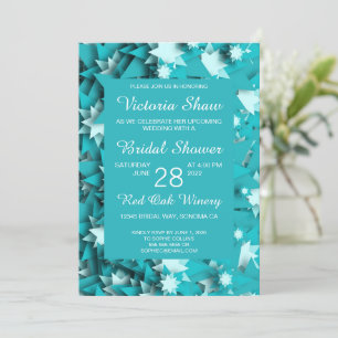Modern Teal Stars Bridal Shower Invitation