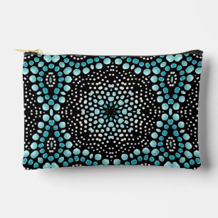 Modern Teal Trendy Chic Stylish Girly Dot Art  Accessory Pouch