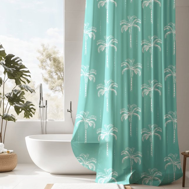 Modern Teal Tropical Palm Tree Pattern (Creator Uploaded)